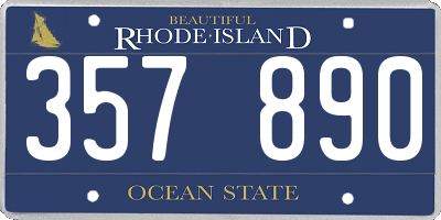 RI license plate 357890