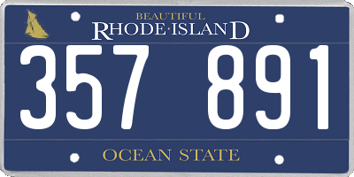RI license plate 357891