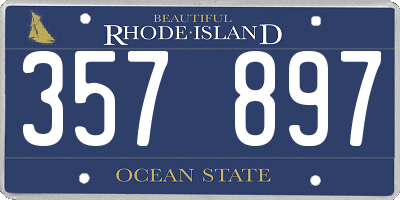 RI license plate 357897