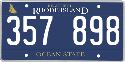 RI license plate 357898