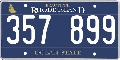 RI license plate 357899