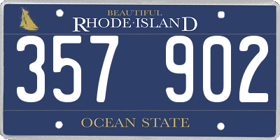 RI license plate 357902