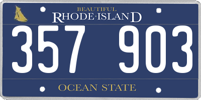 RI license plate 357903