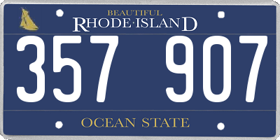 RI license plate 357907