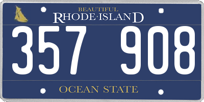 RI license plate 357908