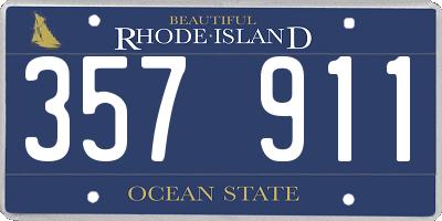 RI license plate 357911