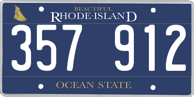 RI license plate 357912