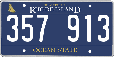 RI license plate 357913