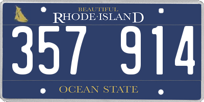 RI license plate 357914