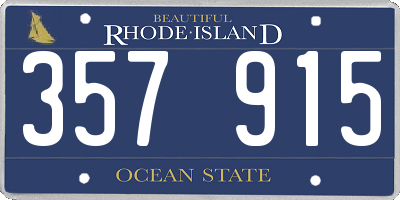 RI license plate 357915