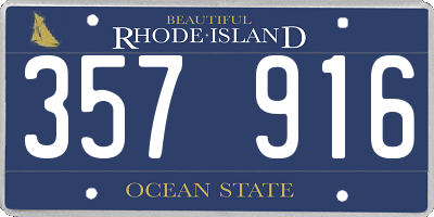 RI license plate 357916
