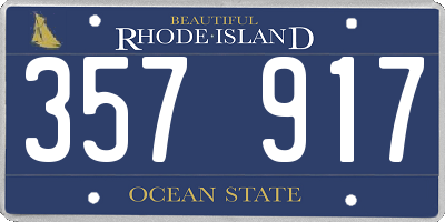RI license plate 357917