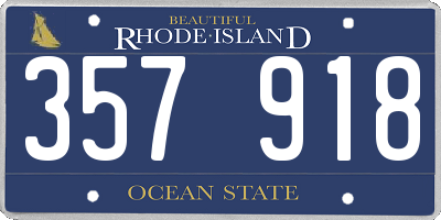 RI license plate 357918