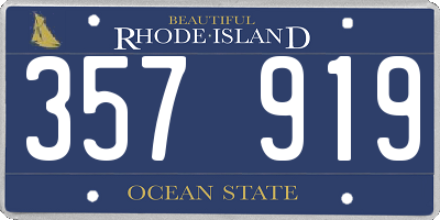 RI license plate 357919