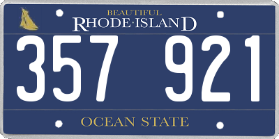 RI license plate 357921