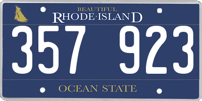 RI license plate 357923