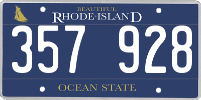 RI license plate 357928