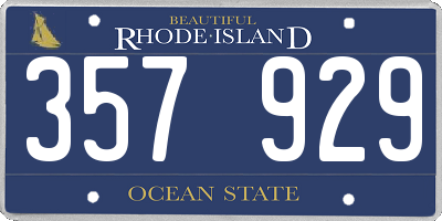RI license plate 357929