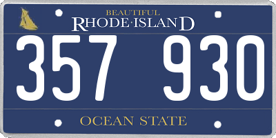 RI license plate 357930