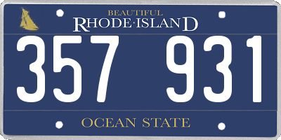 RI license plate 357931