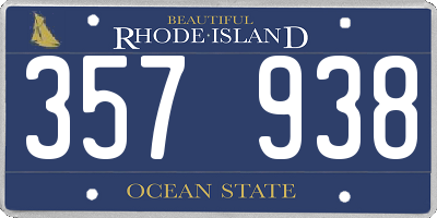 RI license plate 357938