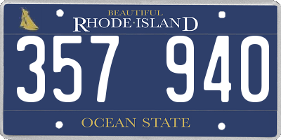 RI license plate 357940