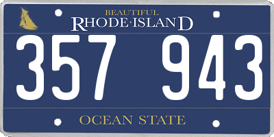 RI license plate 357943