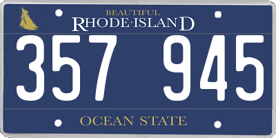 RI license plate 357945