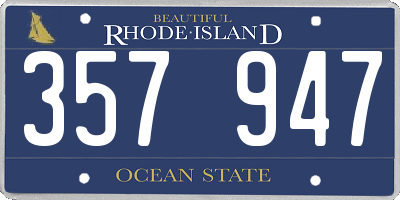 RI license plate 357947