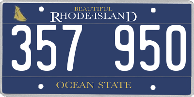 RI license plate 357950