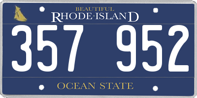 RI license plate 357952
