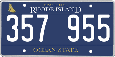 RI license plate 357955