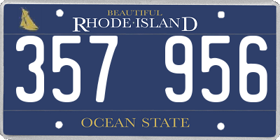 RI license plate 357956