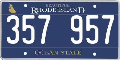 RI license plate 357957