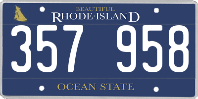 RI license plate 357958