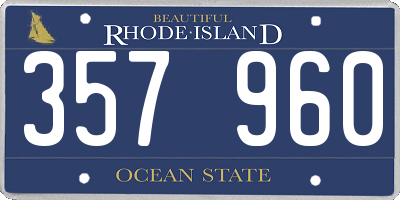 RI license plate 357960