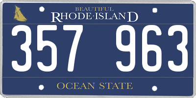 RI license plate 357963
