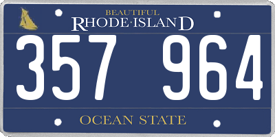 RI license plate 357964