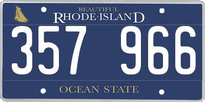 RI license plate 357966