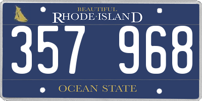 RI license plate 357968