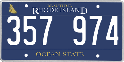RI license plate 357974