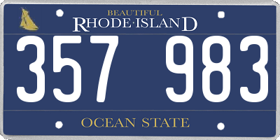 RI license plate 357983