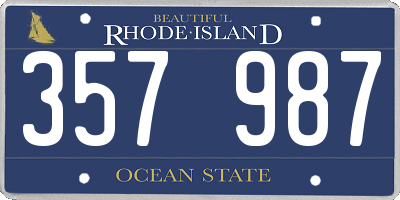 RI license plate 357987