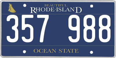 RI license plate 357988