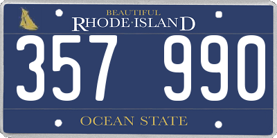 RI license plate 357990