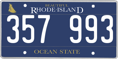 RI license plate 357993