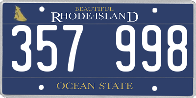 RI license plate 357998
