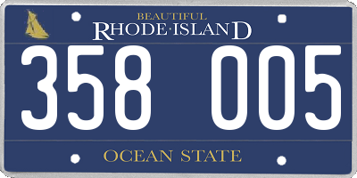 RI license plate 358005