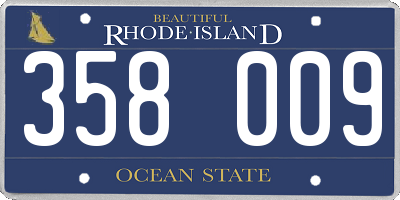 RI license plate 358009