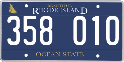 RI license plate 358010